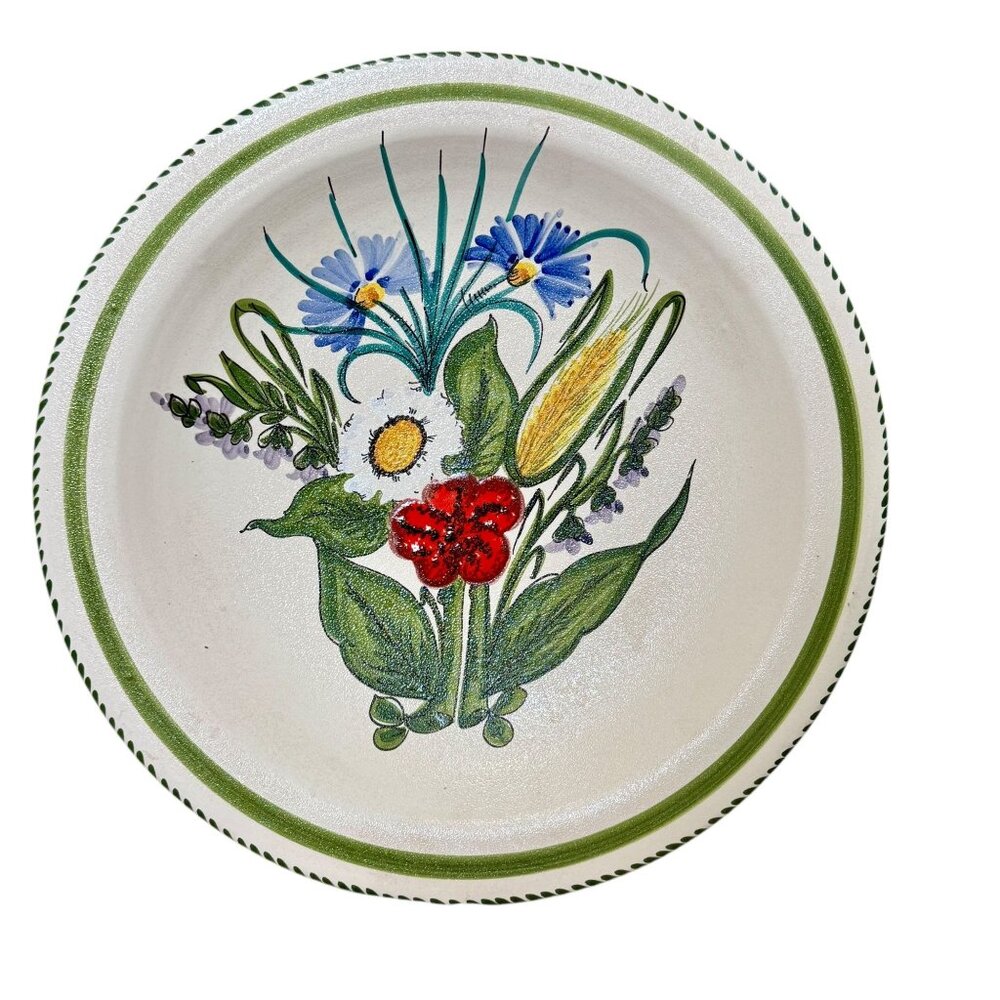 Vintage Hand-Painted Ceramic Plate, La Torre Montecatini Alto, Italian, 13.5" - Picture 2 of 11
